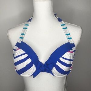Liz Claiborne Striped Bikini Top Size 12